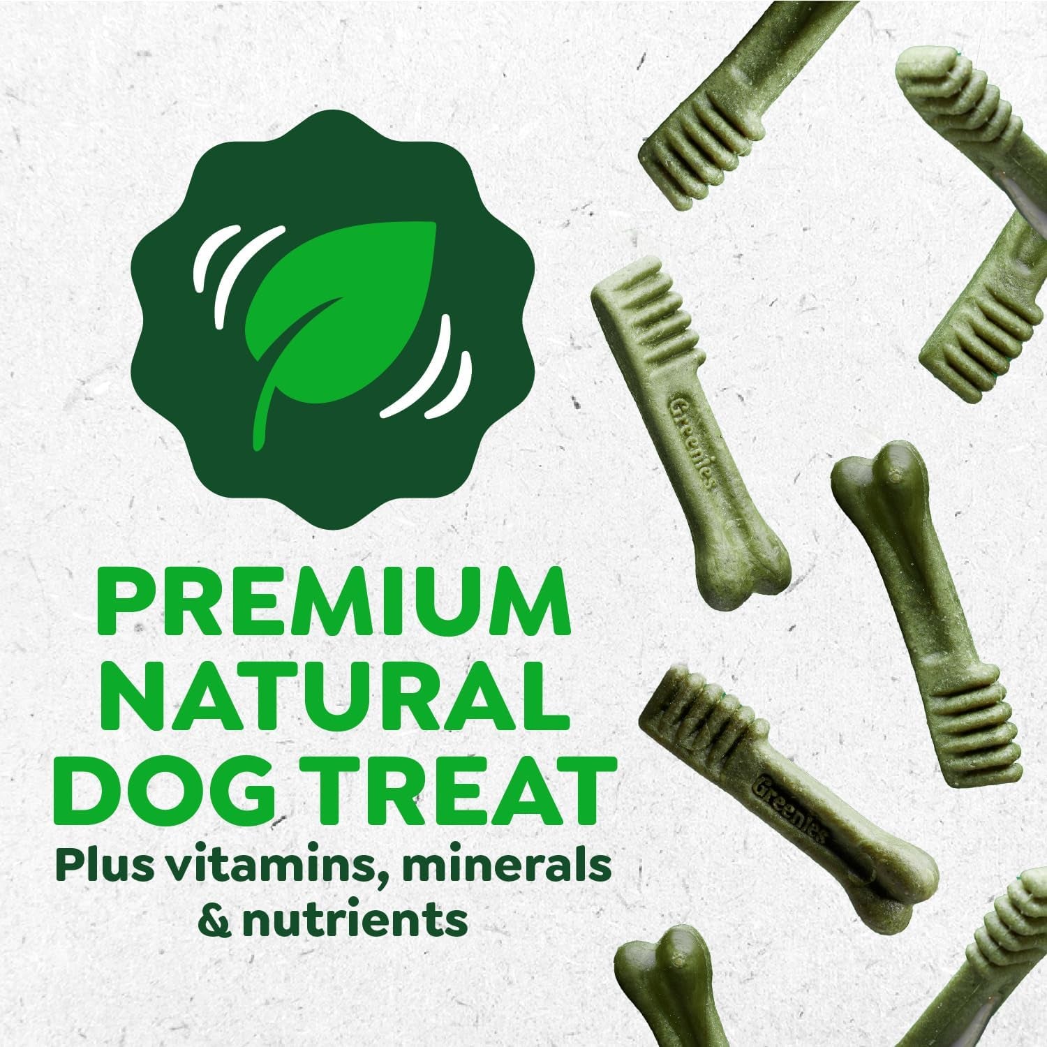 Original Petite Natural Dog Dental Care Chews Oral Health Dog Treats, 36 Ounce Pack (60 Treats)
