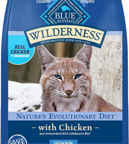 Blue Buffalo Wilderness High Protein Grain Free, Natural Adult Indoor Dry Cat Food, Chicken