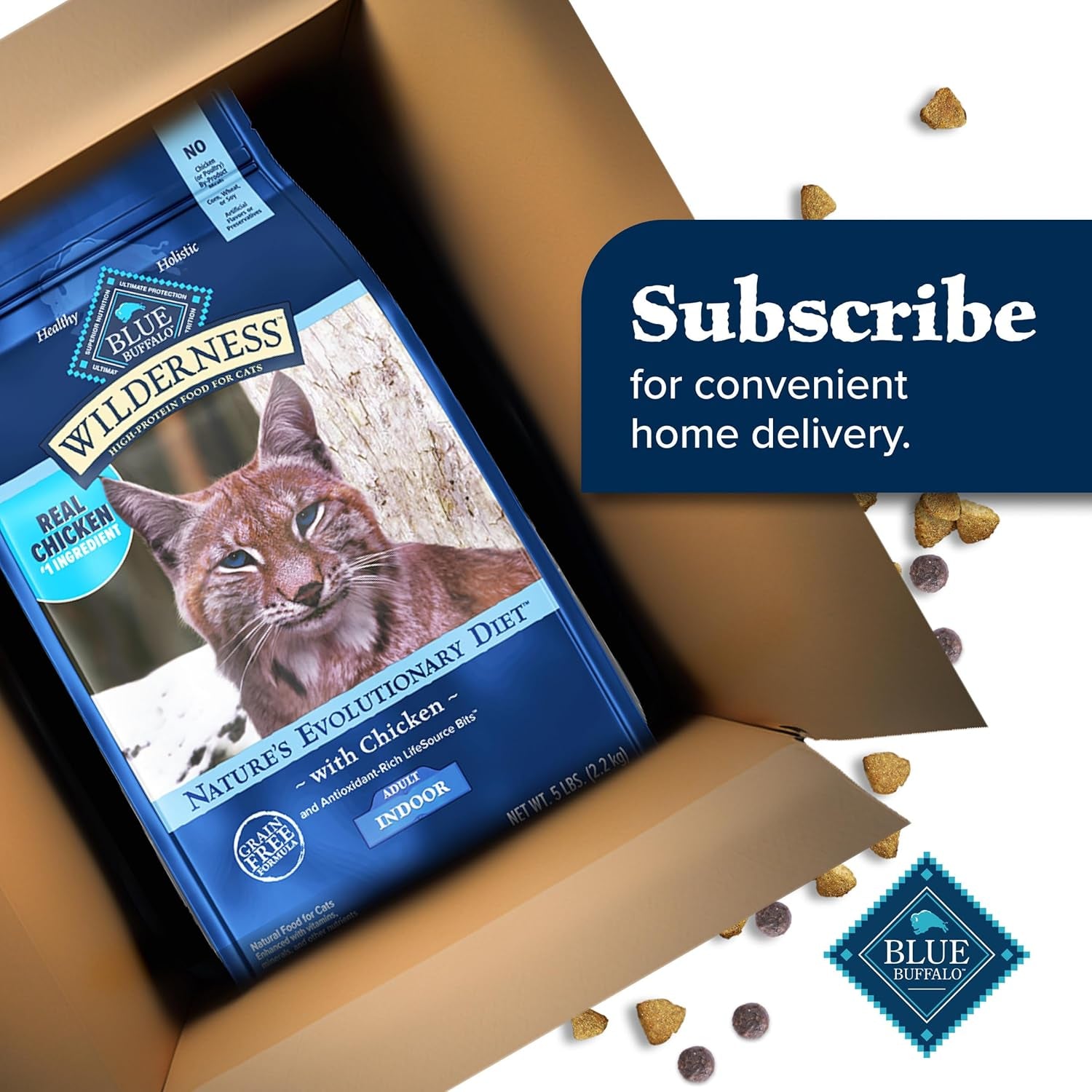 Blue Buffalo Wilderness High Protein Grain Free, Natural Adult Indoor Dry Cat Food, Chicken