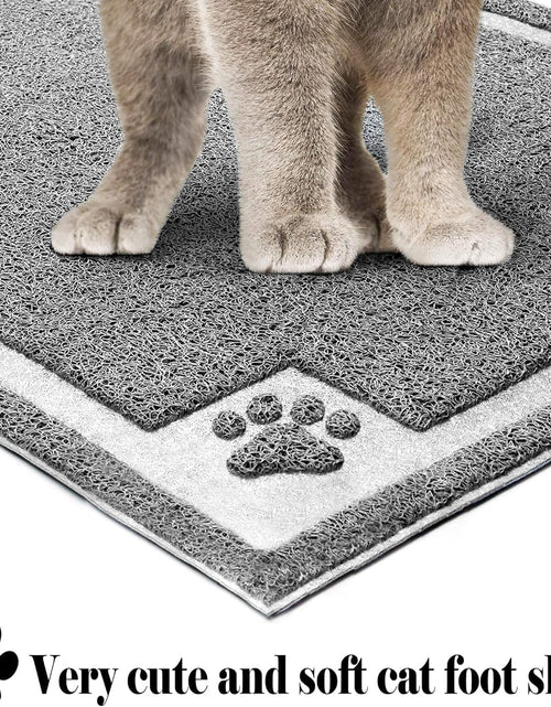 Load image into Gallery viewer, Large Cat Litter Mat Trapper 35.5"×23.5" Traps Litter from Box and Paws Scatter Control for Litter Box Soft on Sensitive Kitty Paws Easy to Clean Durable
