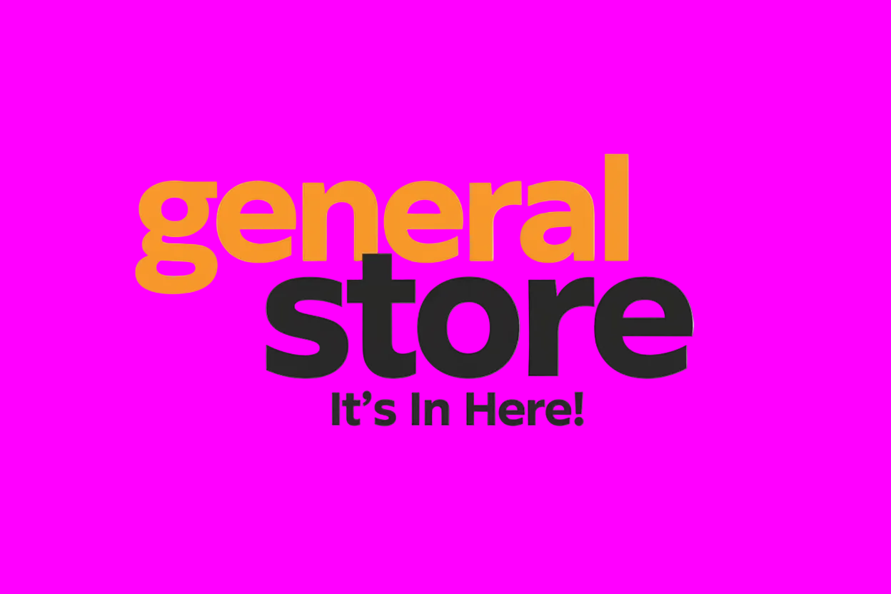 Colorful 'general store' logo on a white background